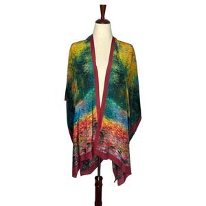Cocoon House Kimono Womens Monet Silk St. Germain Topper Boho Wearable Art